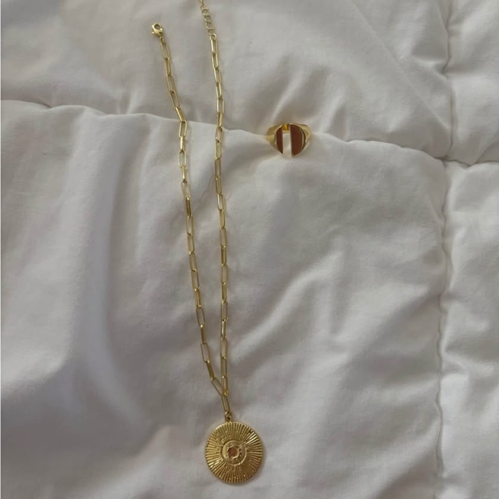 Kristen Cavallari Uncommon James Gold Pendant Necklace and Ring Set